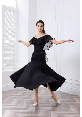 M473 Black Latin Practice Skirt ruviso-dancewear.com