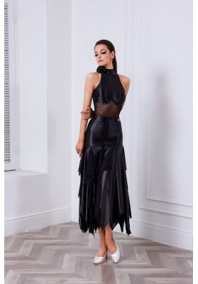 M475 Black Latin Practice Skirt ruviso-dancewear.com