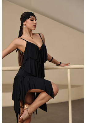 Latin Dance Dress A19 Slip Fringe Dress ruviso-dancewear.com