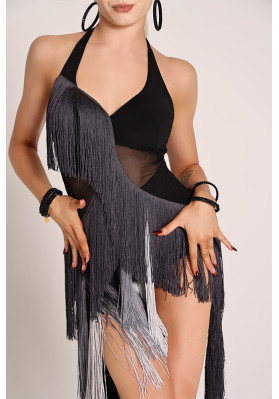 Latin Dance Dress A53 Halter Fringe Dress ruviso-dancewear.com