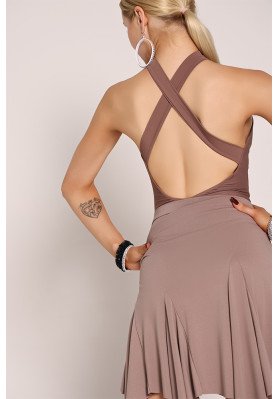 Latin Dance Bodysuit A55 High Neck Sleeveless ruviso-dancewear.com