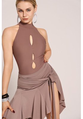 Latin Dance Bodysuit A55 High Neck Sleeveless ruviso-dancewear.com