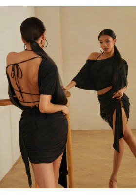Latin Dance Skirt 26019 Hiss Fringe Skirt ruviso-dancewear.com