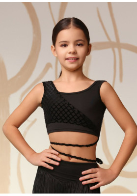 Asymmetrical Open Back Latin Dance Top – MIRTA NMT39XX ruviso-dancewear.com