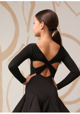 Long Sleeve Open Back Latin Dance Leotard – DANIELLE NML81XX ruviso-dancewear.com
