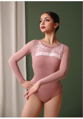 Long Sleeve Open Back Mesh Dance Leotard – DANETTE PSL88XX ruviso-dancewear.com