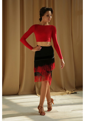 FD Top TP-1073/2 – Women’s Latin Dance Training Top with Long Sleeves ruviso-dancewear.com