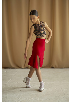 FD Top TP-1122/1 – Women’s Sleeveless Latin Dance Top with Dark Leopard Print ruviso-dancewear.com