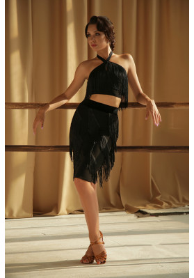 FD Top TP-1179 – Latin Dance Top with Open Back and Fringe ruviso-dancewear.com