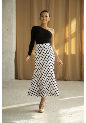 FD Skirt JUS-1201/1 – Ballroom Dance Skirt for Standard with Polka Dot Print ruviso-dancewear.com