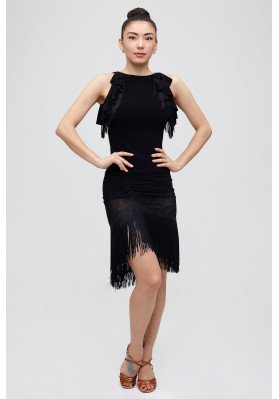 Women's Latin Dance Top 635 by Freestyle – Stretch Jersey with Fringe ruviso-dancewear.com