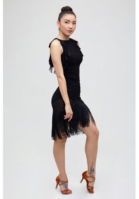 Women's Latin Dance Top 635 by Freestyle – Stretch Jersey with Fringe ruviso-dancewear.com