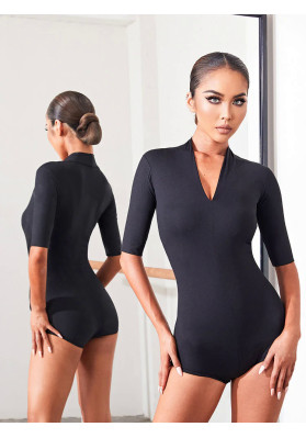 Leotard For Ballroom Dancing | Deep V Leotard - 2233 ruviso-dancewear.com