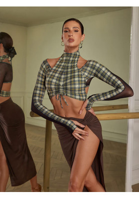 Top For Ballroom Dancing | Grid Top - 23106_2 ruviso-dancewear.com