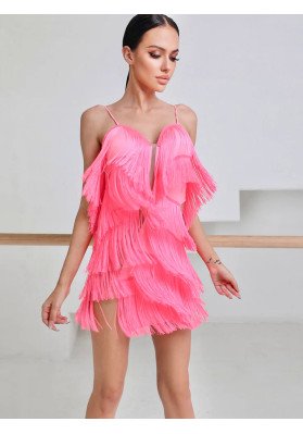 Vestido Para Bailes Latinoamericanos | Vestido Body Twist con flecos - 2118 ruviso-dancewear.com