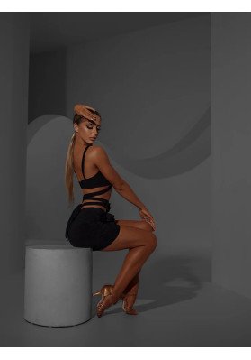 Top  For Ballroom Dancing | Flora Crop Top - 2356 black ruviso-dancewear.com